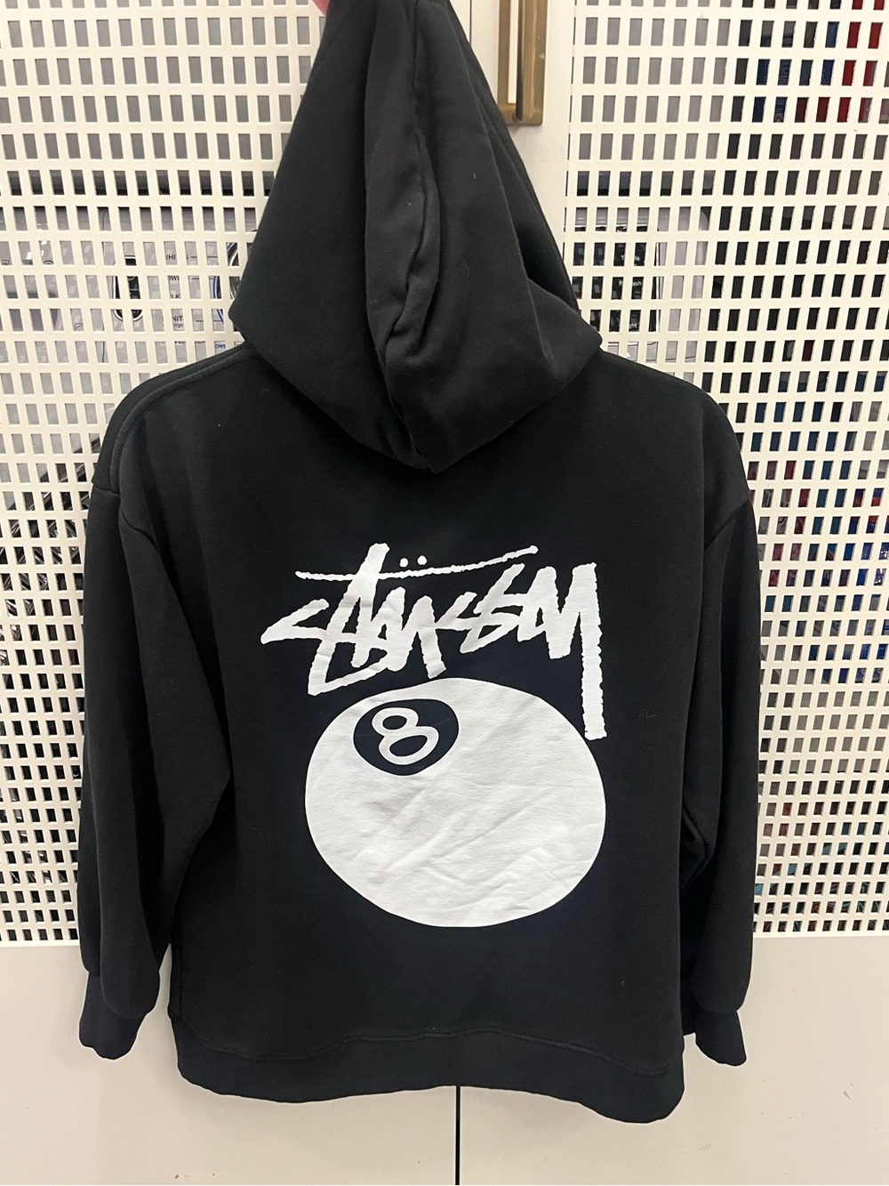 Stüssy 8 Ball Full Zip Hoodie Black Size Small Oversized Streetwear